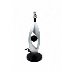 Vintage‎ Lite Source Contemporary Table Lamp Silver Black Orb Modern